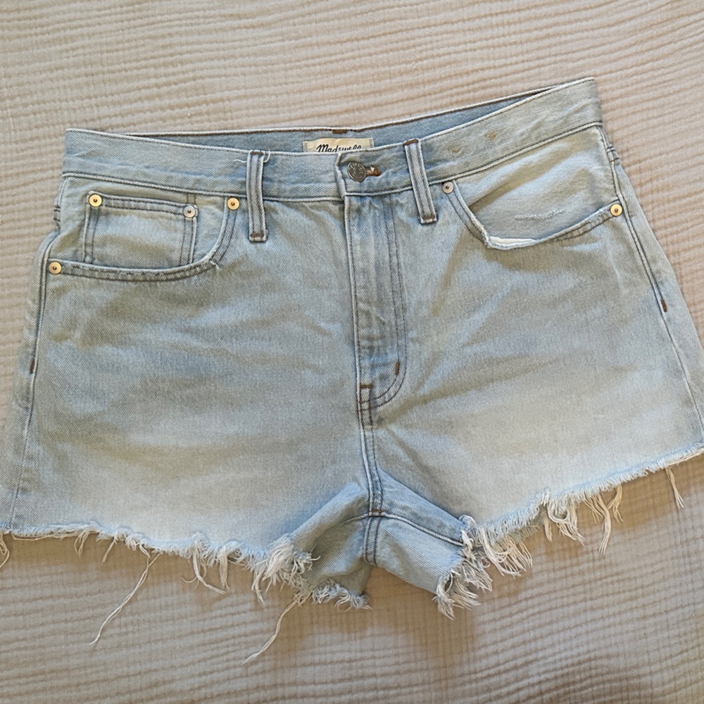 Madewell Faded Light Blue Jean Shorts